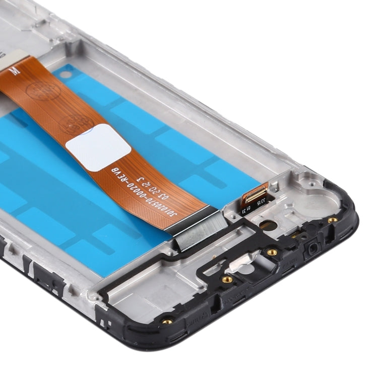 For Samsung Galaxy A01 SM-A015F OEM LCD Screen Digitizer Full Assembly with Frame, Flex Cable Narrow (Black)