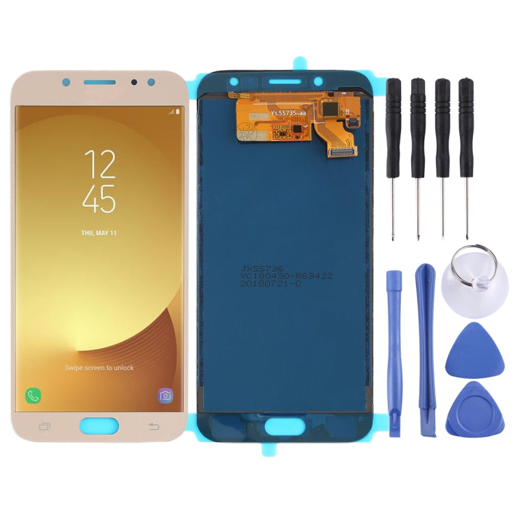 TFT LCD Screen for Galaxy J7 (2017), J730F/DS, J730FM/DS With Digitizer Full Assembly (Gold)