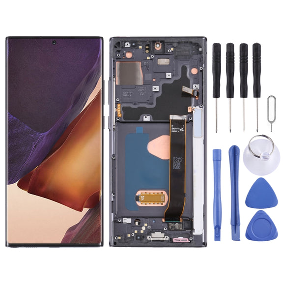 Original Super AMOLED LCD Screen for Samsung Galaxy Note20 Ultra SM-N986(5G Version) Digitizer Full Assembly With Frame (Black)