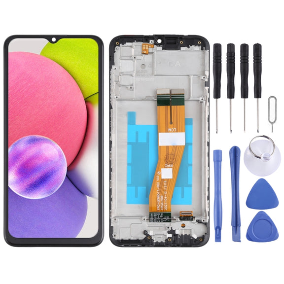 Original LCD Screen and Digitizer Full Assembly with Frame for Samsung Galaxy A03s SM-A037F