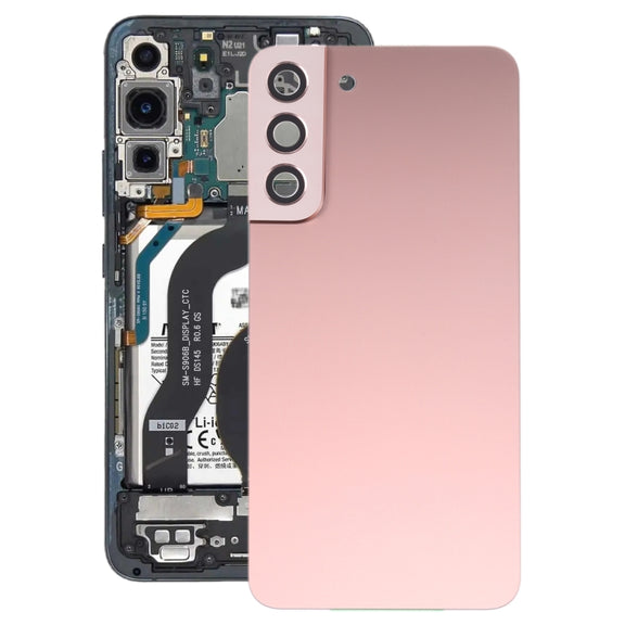 For Samsung Galaxy S22+ 5G SM-S906B Battery Back Cover with Camera Lens Cover (Pink)