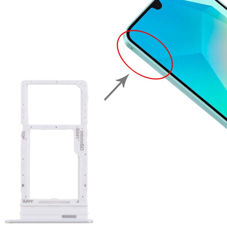 For Samsung Galaxy A16 SM-A165F Original SIM Card Tray + Micro SD Card Tray (Silver)