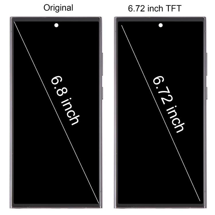 For Samsung Galaxy S23 Ultra SM-S918B 6.72 inch TFT LCD Screen Digitizer Full Assembly with Frame, Not Supporting Fingerprint Identification (Silver)