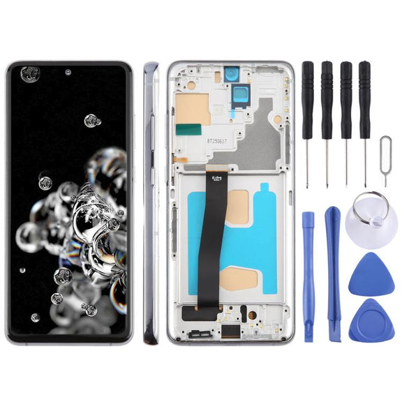 For Samsung Galaxy S20 Ultra SM-G988B 6.78 inch TFT LCD Screen Digitizer Full Assembly with Frame, Not Supporting Fingerprint Identification (Grey)