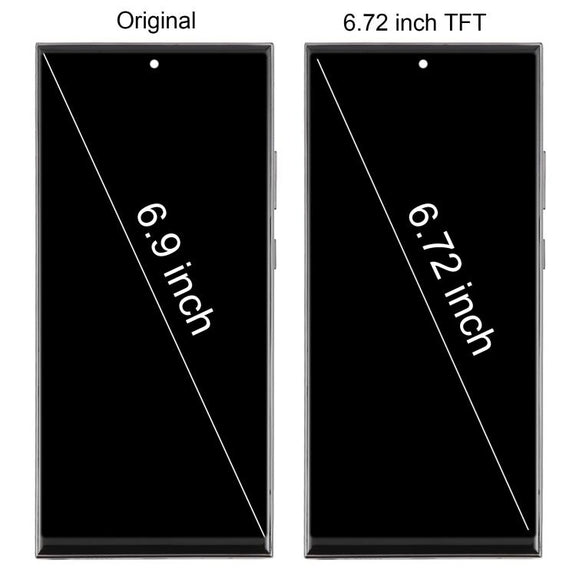 For Samsung Galaxy Note20 Ultra SM-N986B 6.72 inch TFT LCD Screen Digitizer Full Assembly with Frame, Not Supporting Fingerprint Identification (Silver)