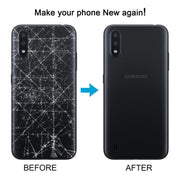 For Samsung Galaxy A01 SM-A015F Back Cover with Camera Lens Cover(Blue)