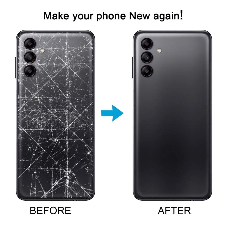For Samsung Galaxy A04s SM-A047F Back Cover with Camera Lens Cover(Black)