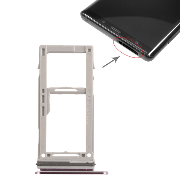 For Galaxy Note9 SIM Card Tray + SIM Card Tray / Micro SD Card Tray (Purple)