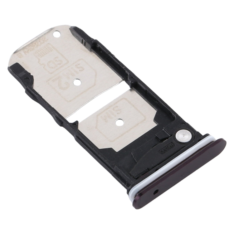 SIM Card Tray + SIM Card Tray / Micro SD Card Tray for Motorola Edge XT2063-3 (Purple)
