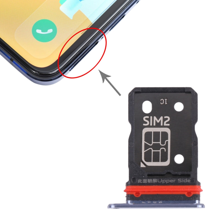 For Vivo S9 V2072A SIM Card Tray + SIM Card Tray (Black)