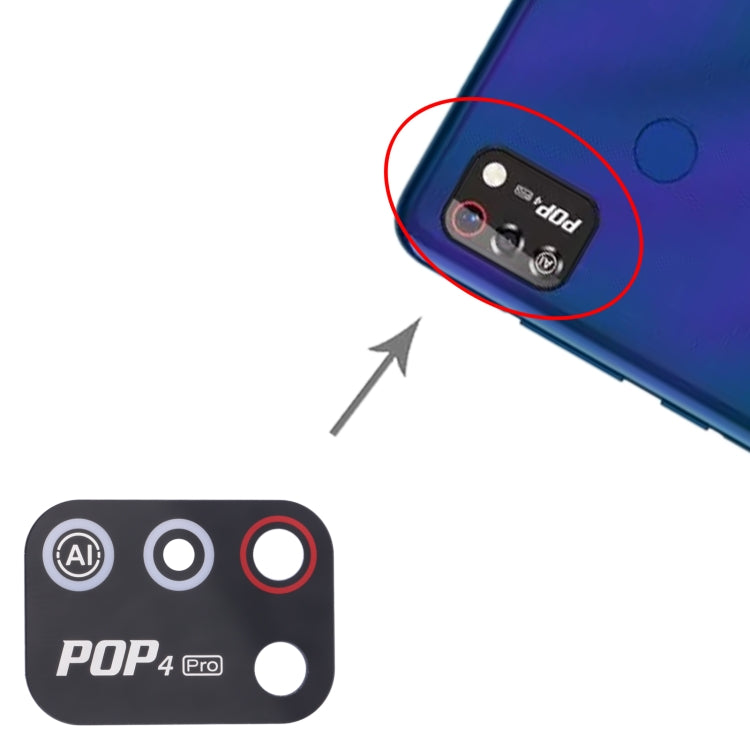 For Tecno Pop 4 Pro 10pcs Back Camera Lens