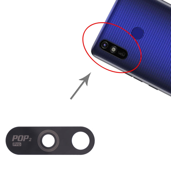 For Tecno Pop 2 Plus BA2, RB8S 10pcs Back Camera Lens