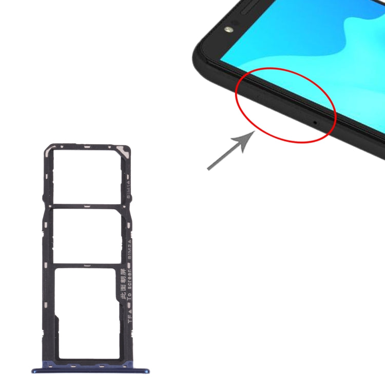 SIM Card Tray + SIM Card Tray + Micro SD Card Tray for Huawei Enjoy 8e (Blue)