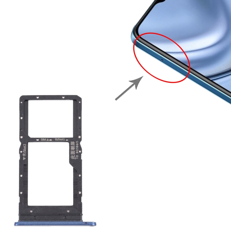 SIM Card Tray + SIM Card Tray / Micro SD Card Tray for Honor Play 20 (Blue)