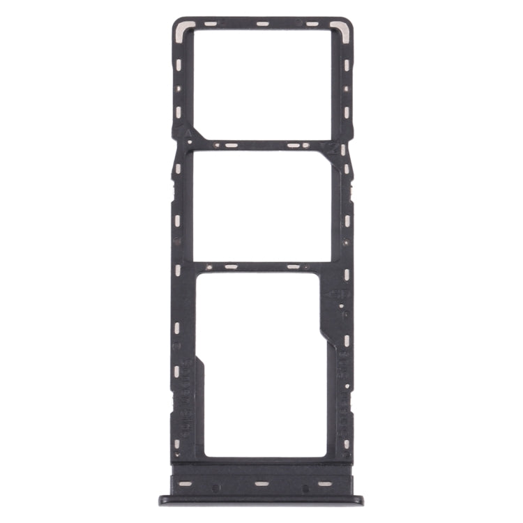 For Tecno Spark 4 Lite KC8S SIM Card Tray + SIM Card Tray + Micro SD Card Tray (Black)