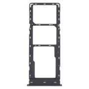 For Tecno Spark 4 Lite KC8S SIM Card Tray + SIM Card Tray + Micro SD Card Tray (Black)