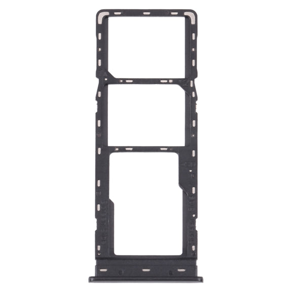 For Tecno Spark 4 Lite KC8S SIM Card Tray + SIM Card Tray + Micro SD Card Tray (Black)