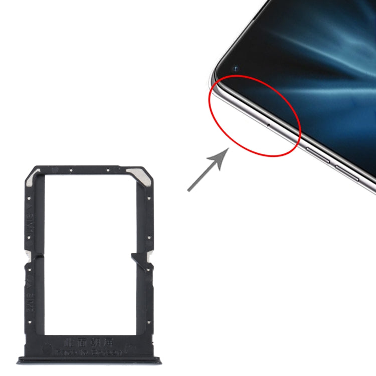 For OPPO K9 SIM Card Tray + SIM Card Tray (Black)