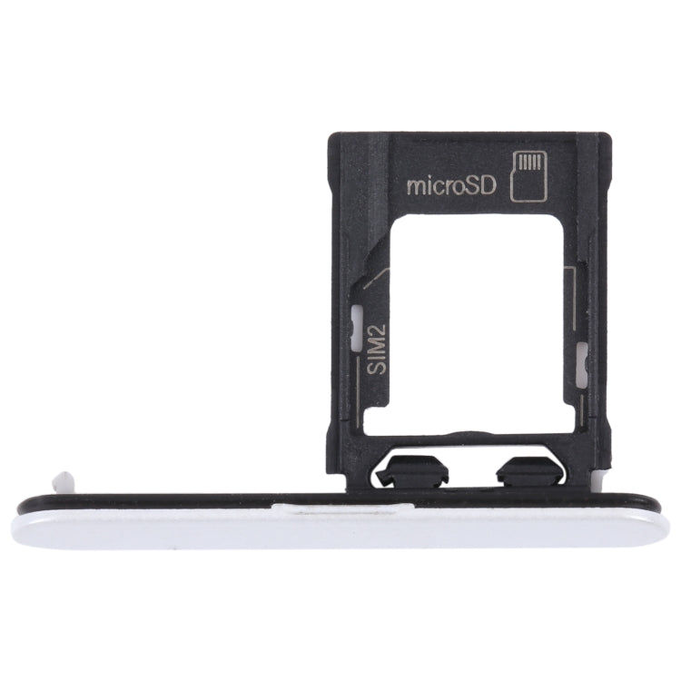 For Sony Xperia XZ1 Compact Original SIM Card Tray + Micro SD Card Tray (Silver)