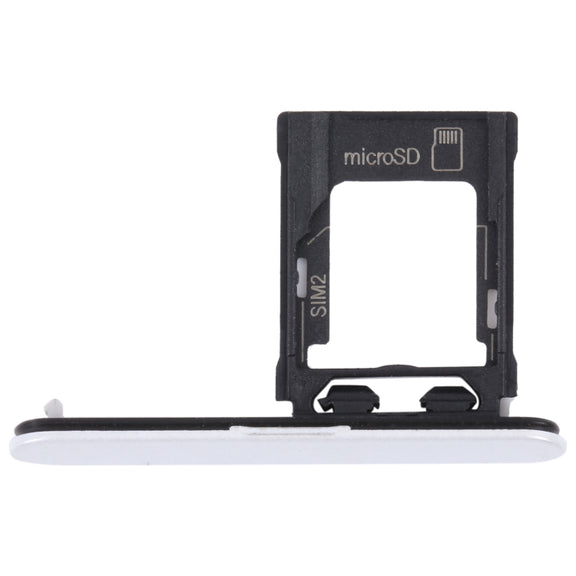 For Sony Xperia XZ1 Compact Original SIM Card Tray + Micro SD Card Tray (Silver)