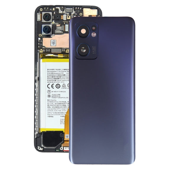 For OPPO Reno7 5G Original Battery Back Cover with Camera Lens Cover(Black)