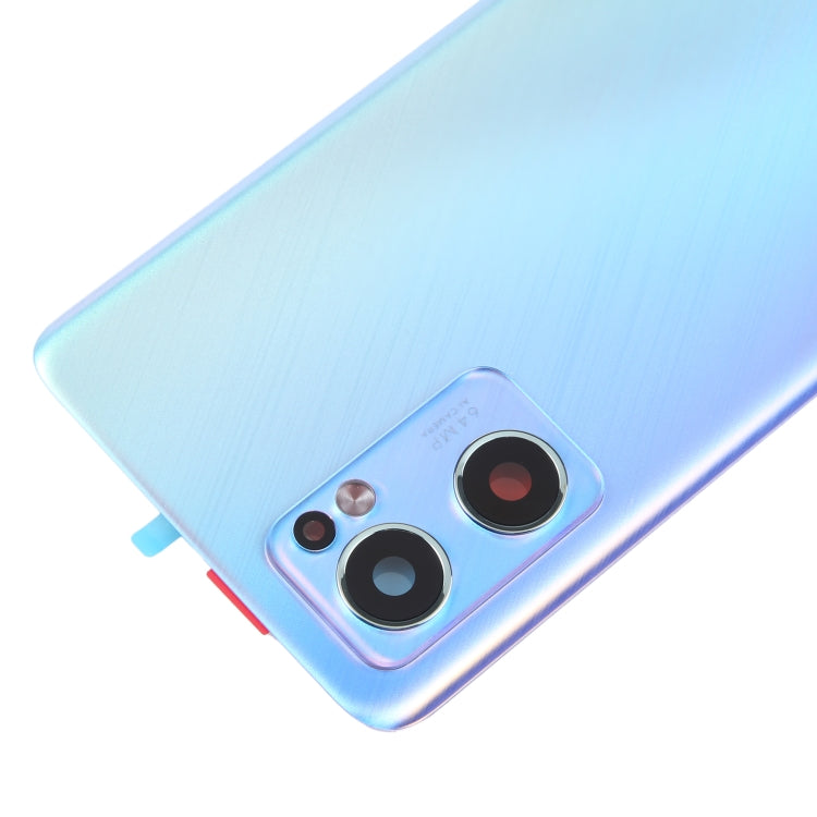 For OPPO Reno7 5G Original Battery Back Cover with Camera Lens Cover(Blue)