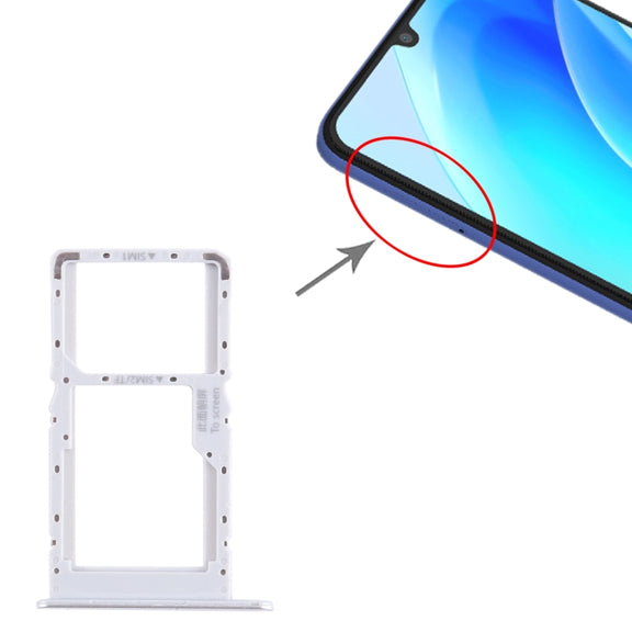 For Huawei nova Y70 Plus SIM + SIM / Micro SD Card Tray (Silver)