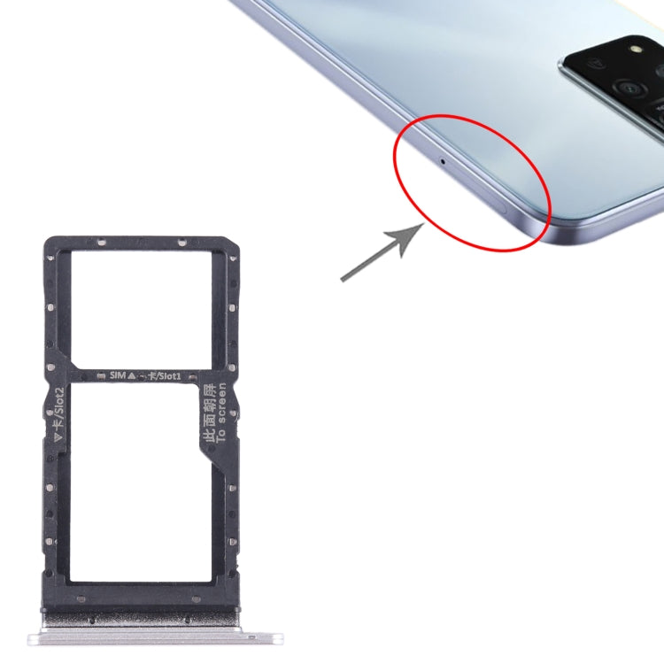 For Honor Play 20A SIM + SIM / Micro SD Card Tray (Silver)