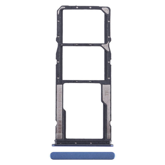 For Xiaomi Poco M4 Pro SIM Card Tray + SIM Card Tray + Micro SD Card Tray (Dark Blue)