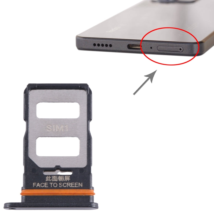 For Xiaomi Redmi Note 12 Pro 5G SIM Card Tray + SIM Card Tray (Black)