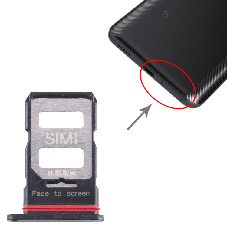 For Xiaomi Redmi K60 SIM Card Tray + SIM Card Tray (Black)