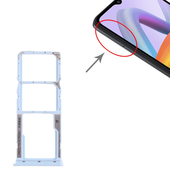 For Xiaomi Redmi A2+ SIM Card Tray + SIM Card Tray + Micro SD Card Tray (Blue)