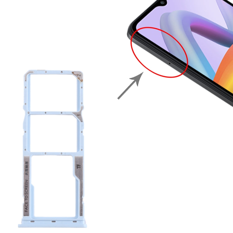 For Xiaomi Redmi A2+ SIM Card Tray + SIM Card Tray + Micro SD Card Tray (Blue)