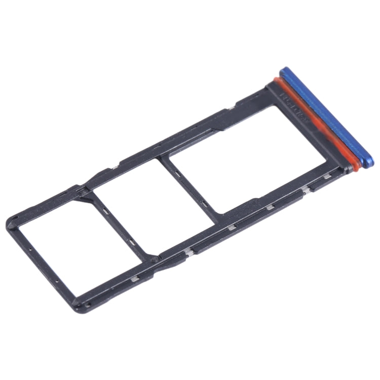 For Tecno Pop 5 LTE SIM Card Tray + SIM Card Tray + Micro SD Card Tray (Dark Blue)