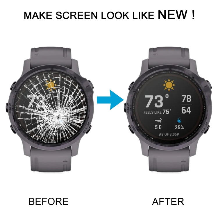 For Garmin Fenix 6S Pro LCD Screen Digitizer Full Assembly With Frame (Black)