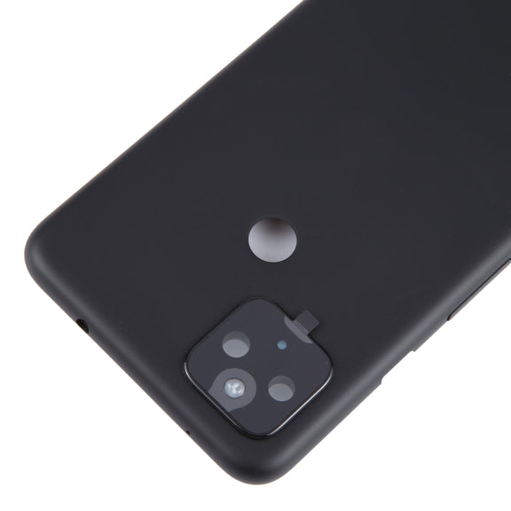 For Google Pixel 4A 5G Battery Back Cover with Camera Lens Cover(Black)