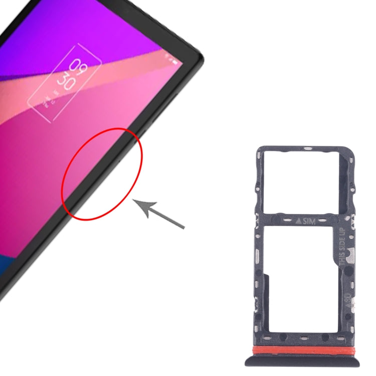For TCL Tab 10 5G 9183G SIM Card Tray + Micro SD Card Tray (Black)