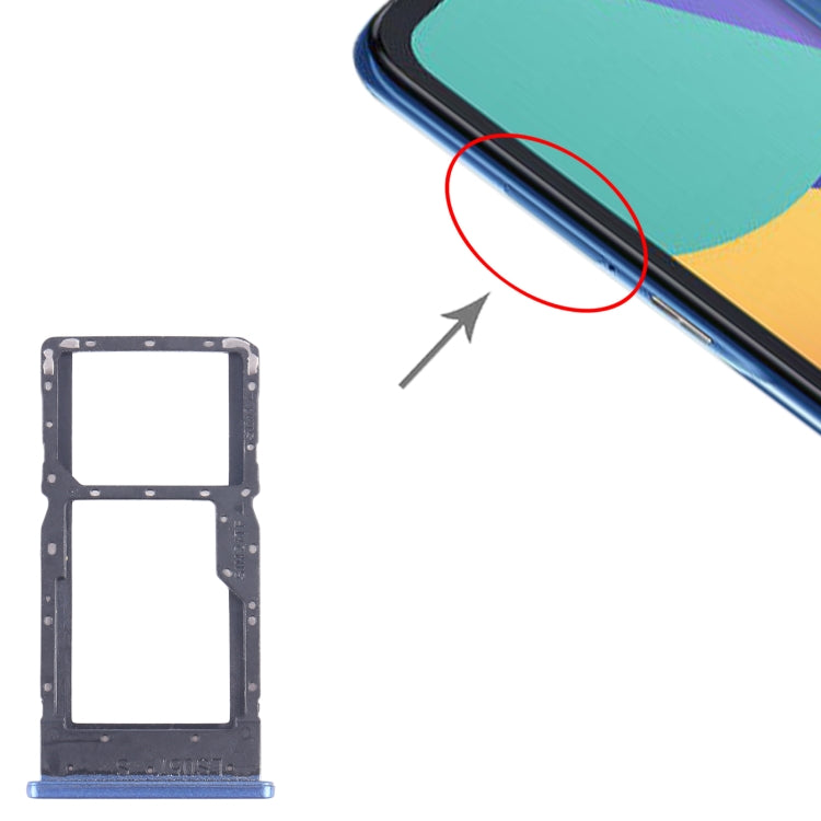 For Alcatel 1L Pro 4065F SIM Card Tray + Micro SD Card Tray (Blue)