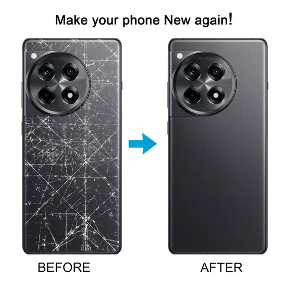For OnePlus 12R CPH2609 CPH2585 Original Glass Battery Back Cover with Camera Lens(Black)