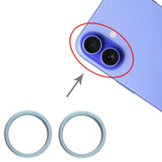 For iPhone 16 2pcs/set Rear Camera Glass Lens Metal Outside Protector Hoop Ring (Green)