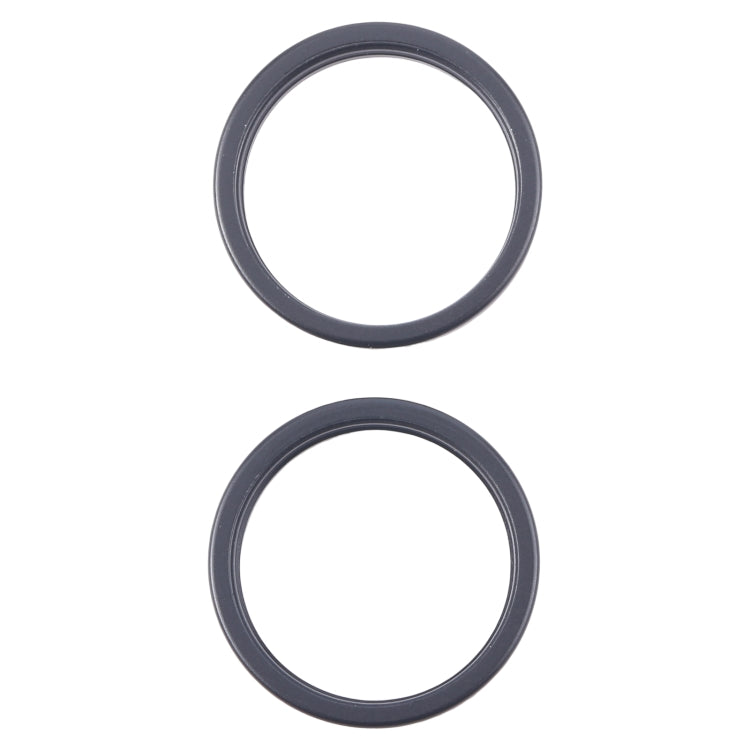 For iPhone 16 Plus 2pcs/set Rear Camera Glass Lens Metal Outside Protector Hoop Ring (Black)