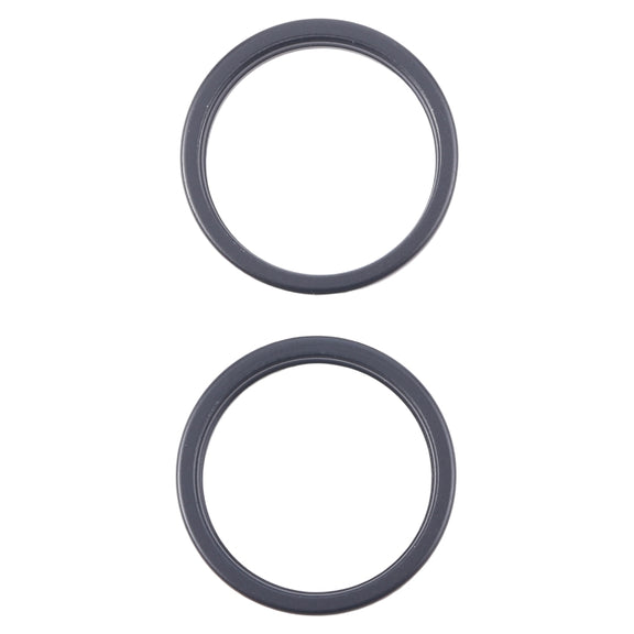 For iPhone 16 Plus 2pcs/set Rear Camera Glass Lens Metal Outside Protector Hoop Ring (Black)