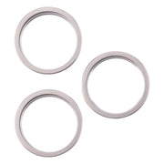 For iPhone 16 Pro 3pcs/set Rear Camera Glass Lens Metal Outside Protector Hoop Ring (Titanium Color)