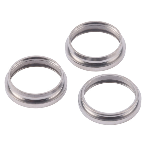 For iPhone 16 Pro 3pcs/set Rear Camera Glass Lens Metal Outside Protector Hoop Ring (Titanium Color)