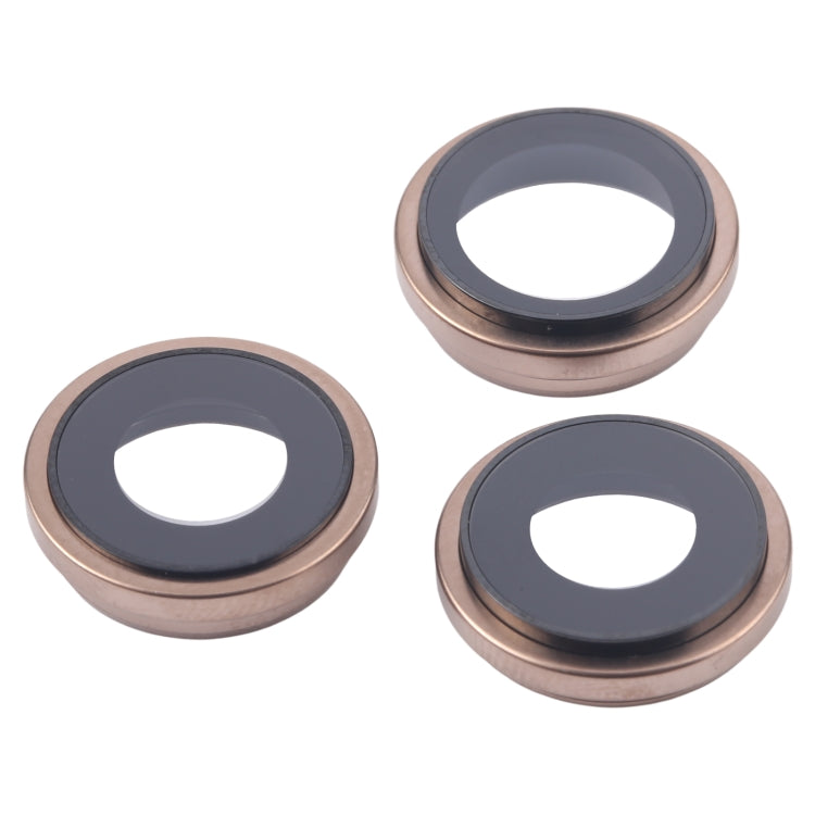 For iPhone 16 Pro Max 3pcs/Set Camera Lens Cover (Gold)
