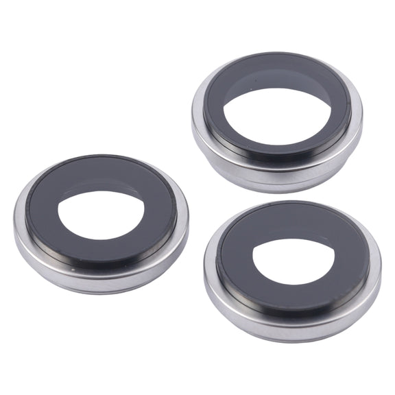 For iPhone 16 Pro Max 3pcs/Set Camera Lens Cover (Silver)