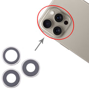 For iPhone 16 Pro Max 3pcs/Set Camera Lens Cover (Silver)