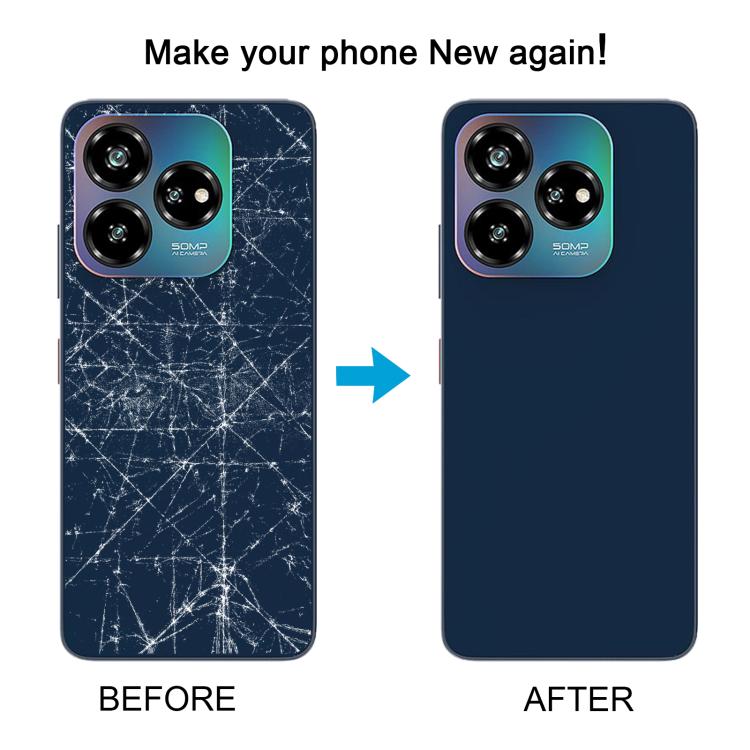 For ZTE Axon 60 Lite Glass Battery Back Cover with Adhesive(Blue)