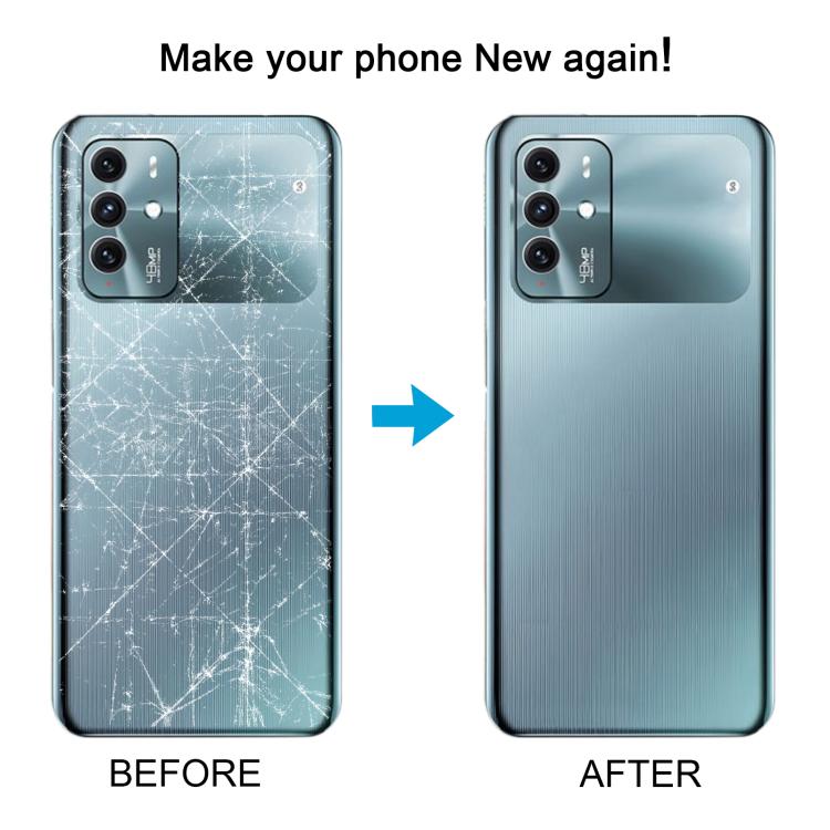 For ZTE Blade V40 Battery Back Cover with Adhesive / Camera Lens Cover(Blue)