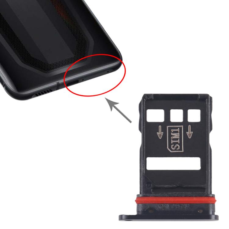For ZTE nubia RedMagic 7S SIM Card Tray + SIM Card Tray (Black)